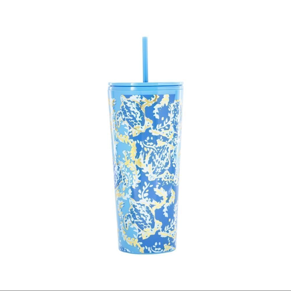 Lilly Pulitzer Colorblock-Print Tumbler Cup & Straw